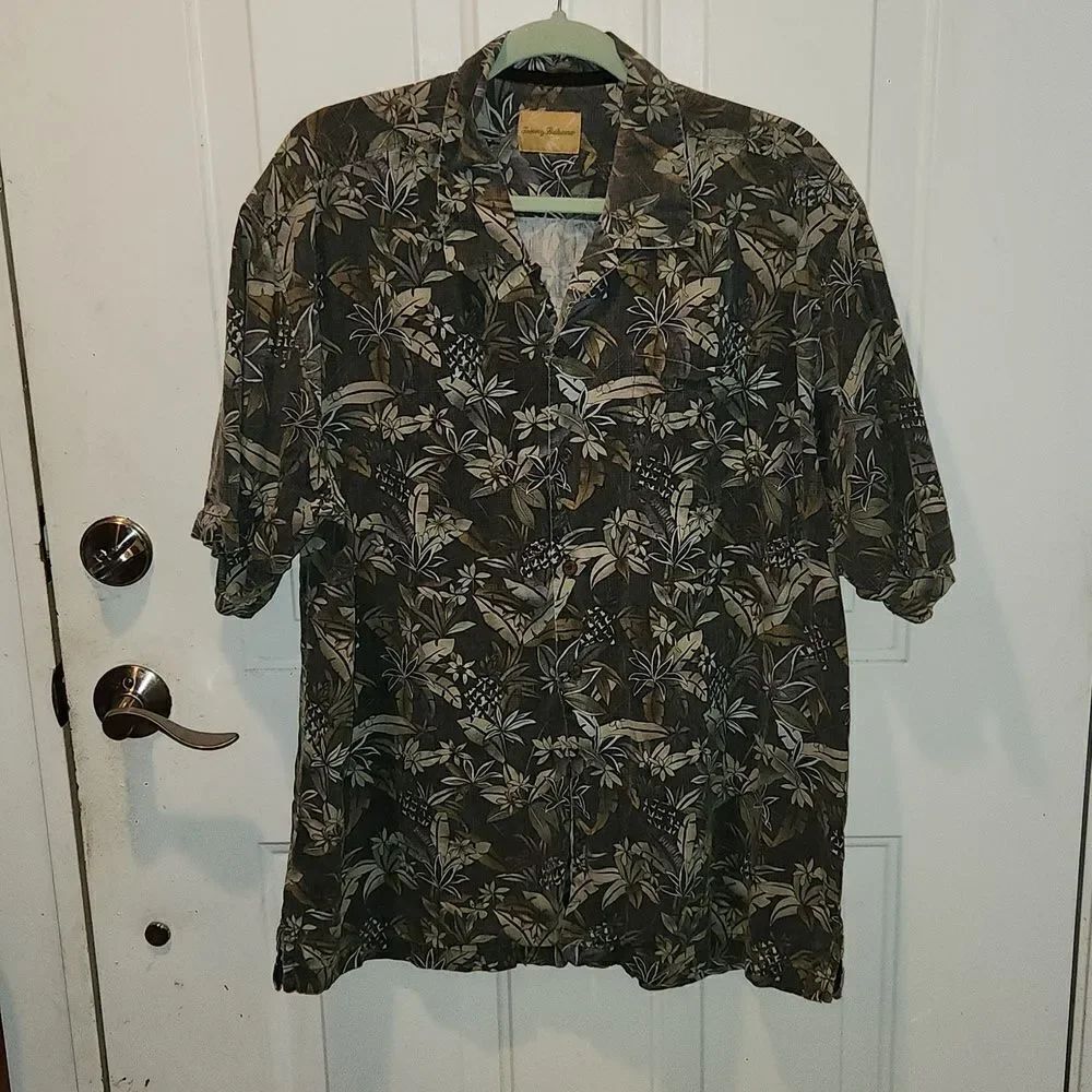 Tommy Bahama Silk Cotton Aloha Hawaiian Shirt XL